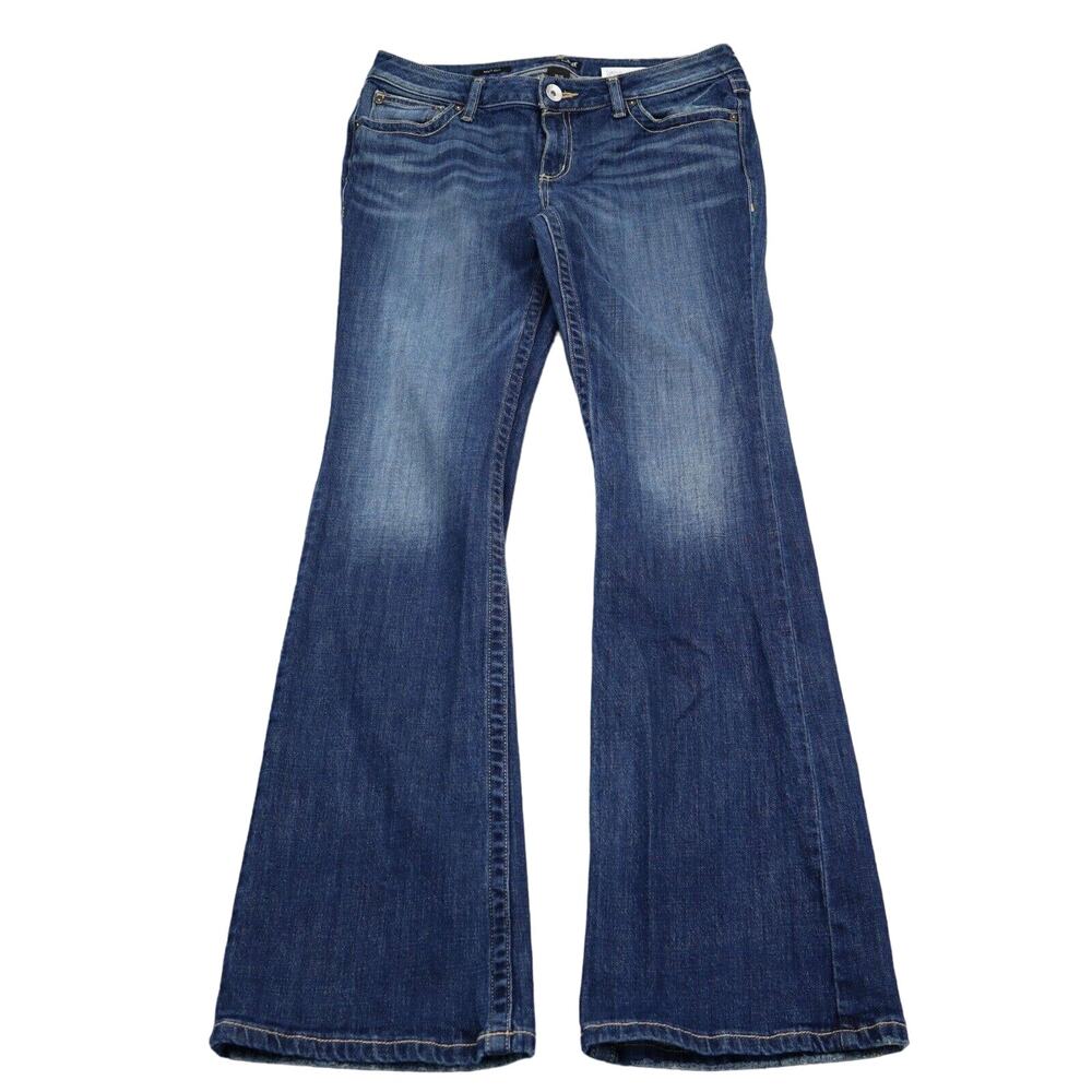 A New Approach Pants Womens 30 Blue Bootcut Low Rise Button Pocket Denim Jeans